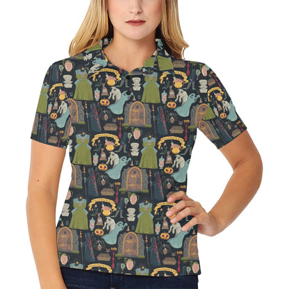 Creepy Halloween Print Design LKS304 Women's Polo Shirt