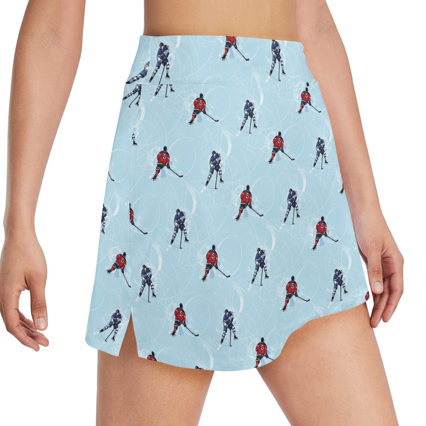 Hockey Player Print Design LKS302 17" Golf & Pickleball Skort with Pockets