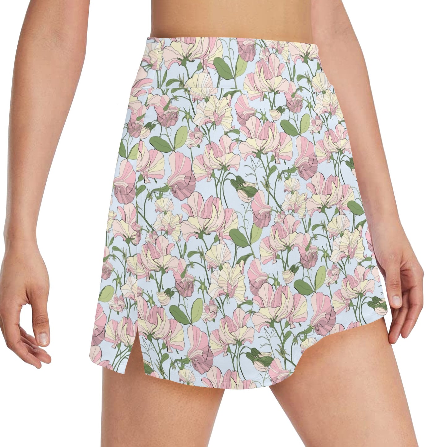 Sweet Pea Print Design LKS304 17" Golf & Pickleball Skort with Pockets