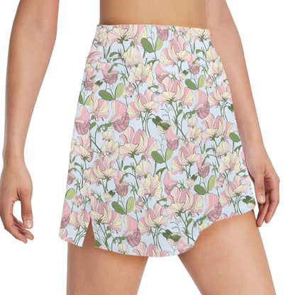 Sweet Pea Print Design LKS304 17" Golf & Pickleball Skort with Pockets