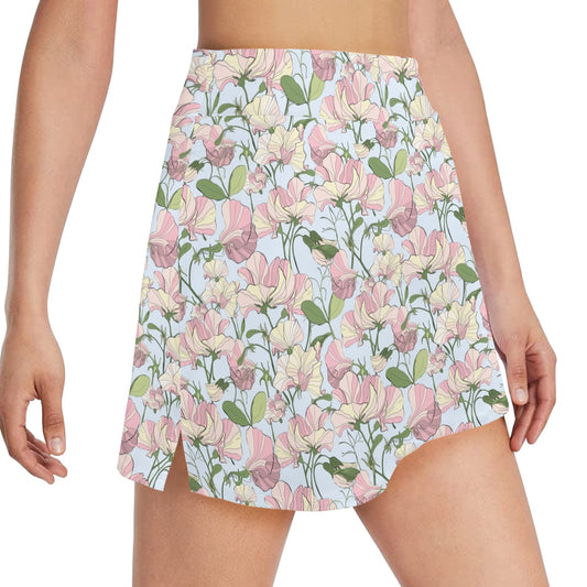 Sweet Pea Print Design LKS304 17" Golf & Pickleball Skort with Pockets