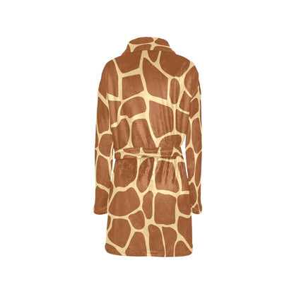 Giraffe Texture Print Women's Fleece Robe