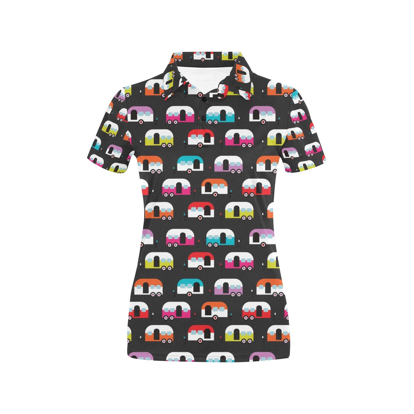 Camper Caravan Pattern Women's Polo Shirt