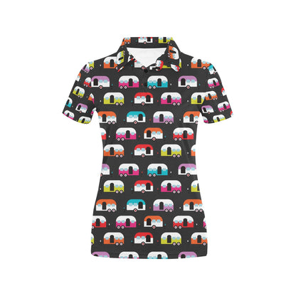 Camper Caravan Pattern Women's Polo Shirt