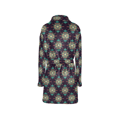 Navajo Geometric Style Print Pattern Women's Fleece Robe