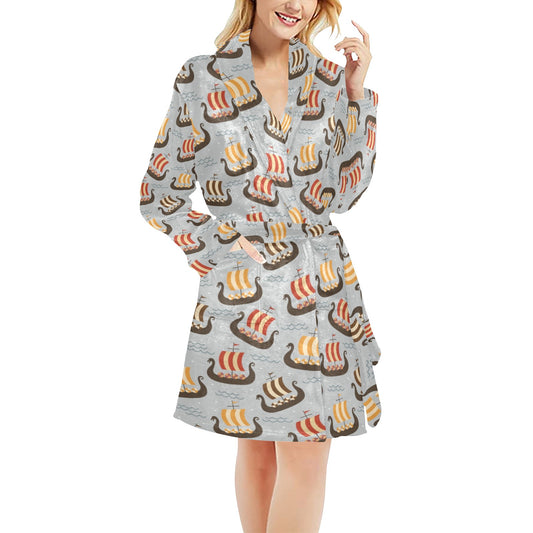 Vikings Print Design LKS308 Women's Fleece Robe