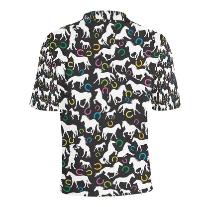 Horse Hoof Colorful Print Design LKS301 Men Polo Shirt