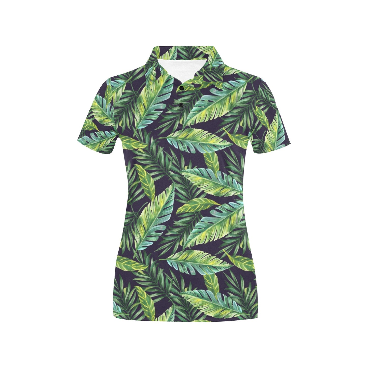 Tropical Flower Pattern Print Design TF06 Women's Polo Shirt