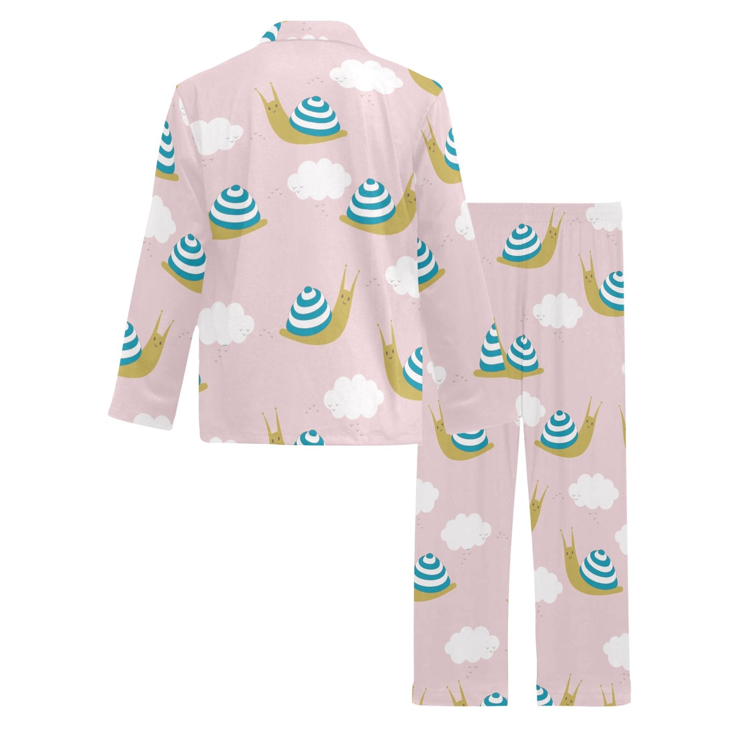 Snail Pattern Print Design 02 Men's Long Pajama Set