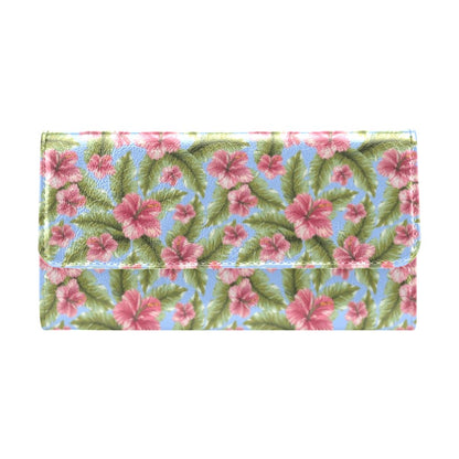 Tropical Flower Print Design LKS301 Women's Trifold Wallet
