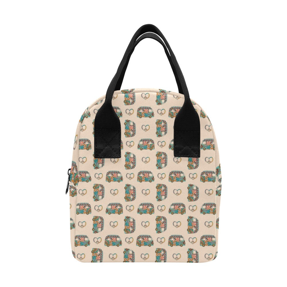 Hippie Van Peace Print Design LKS303 Insulated Lunch Bag