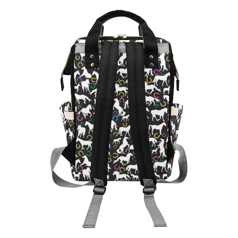 Horse Hoof Colorful Print Design LKS301 Diaper Bag Backpack