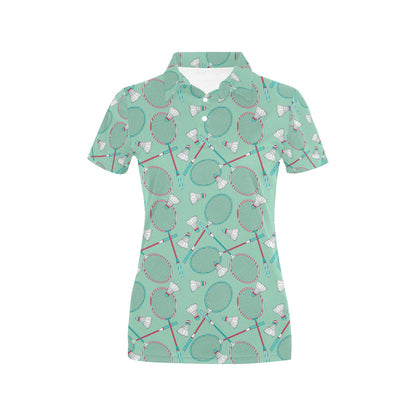 Badminton Pattern Print Design 05 Women's Polo Shirt