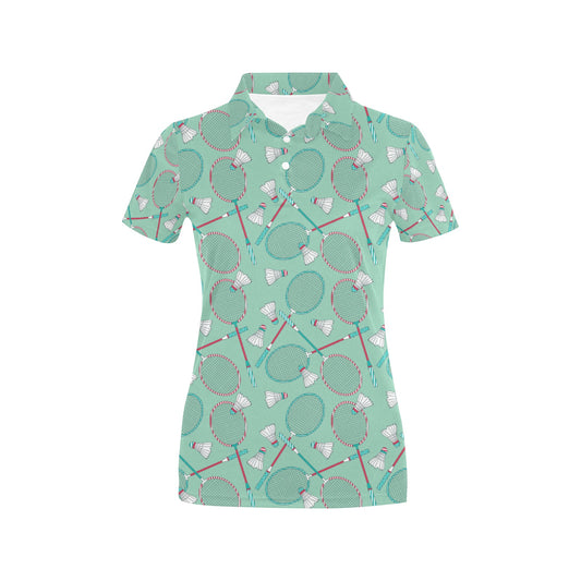 Badminton Pattern Print Design 05 Women's Polo Shirt