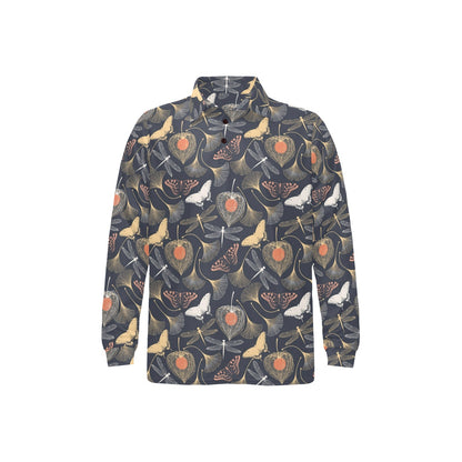 Dragonfly Print Design LKS404 Long Sleeve Polo Shirt For Men's
