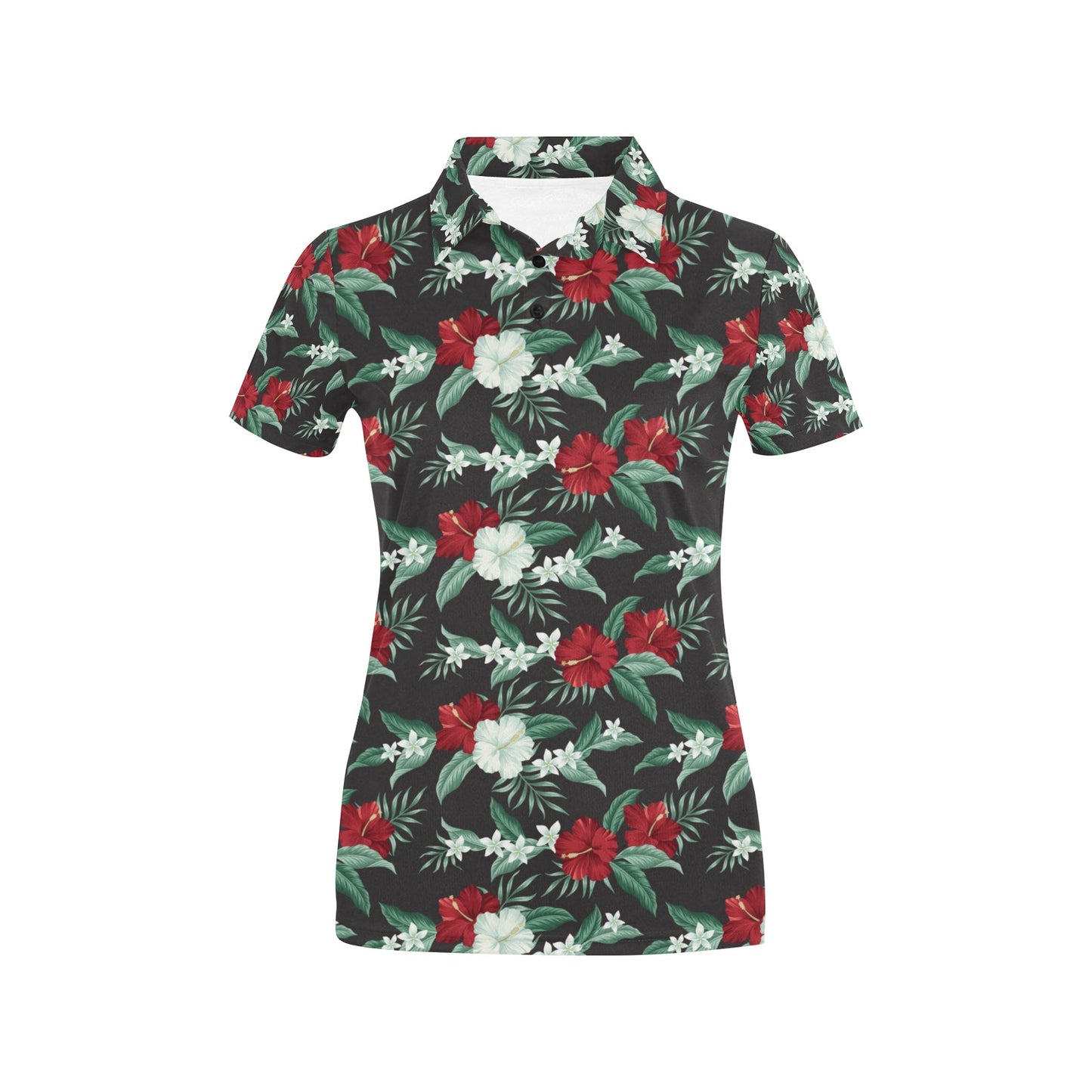 Tropical Flower Print Design LKS303 Women's Polo Shirt