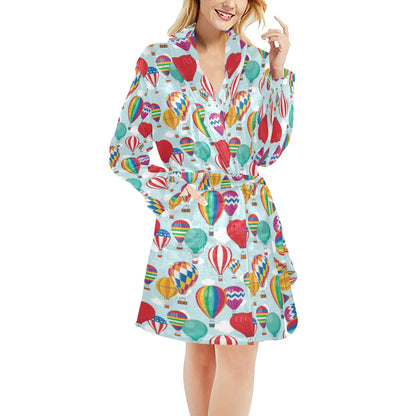 Ballon Pattern Print Design 07 Women's Fleece Robe