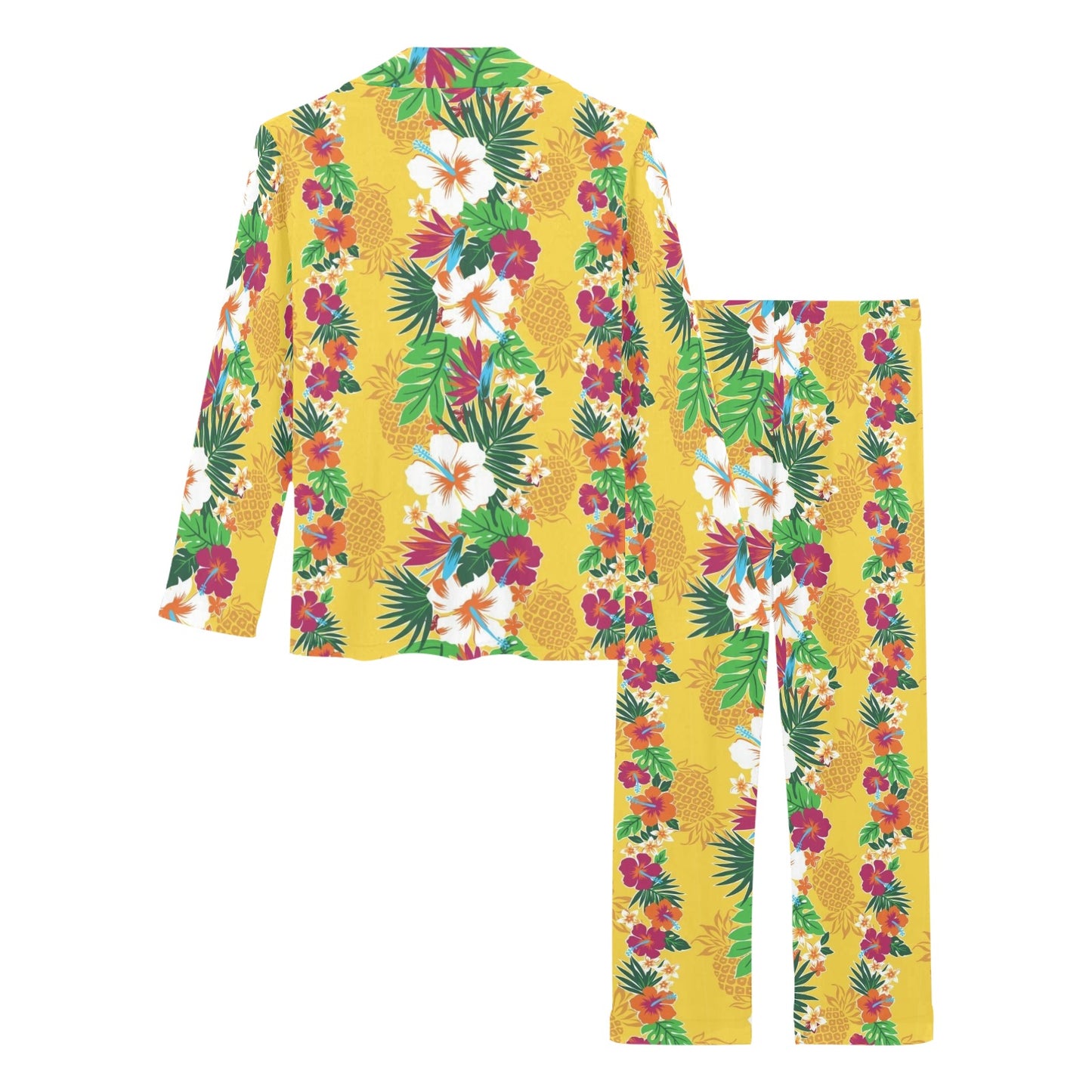 Hawaiian Themed Pattern Print Design H09 Women's Long Pajama Set