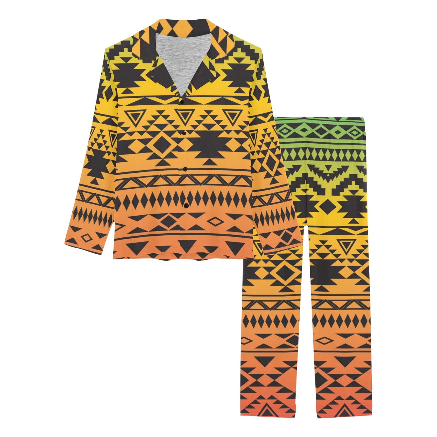 Rastafarian Pattern Print Design A04 Women's Long Pajama Set