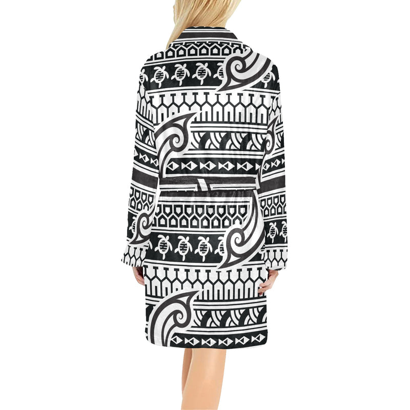 Samoan Style Print Design LKS305 Women's Fleece Robe