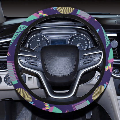 Geometric Print Design LKS401 Steering Wheel Cover with Elastic Edge