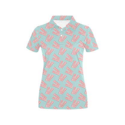 Bacon Pattern Print Design 04 Women's Polo Shirt