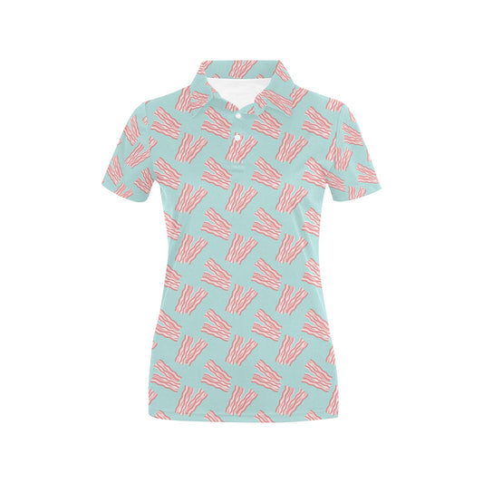 Bacon Pattern Print Design 04 Women's Polo Shirt