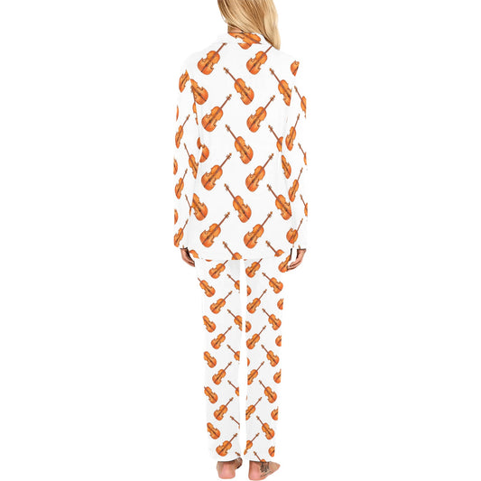 Violin Print Design LKS401 Women's Long Pajama Set