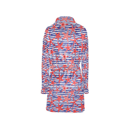 Starfish Print Design LKS401 Women's Fleece Robe