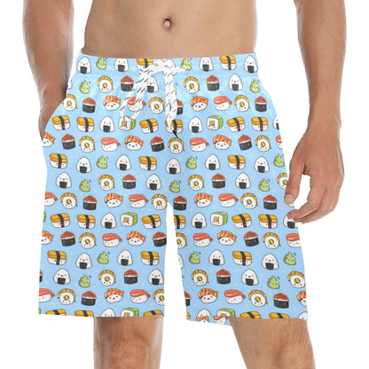 Sushi Cartoon Design Men's Swim Trunks Beach Shorts