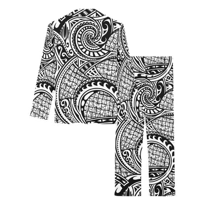 Polynesian Tribal Pattern Women's Long Pajama Set
