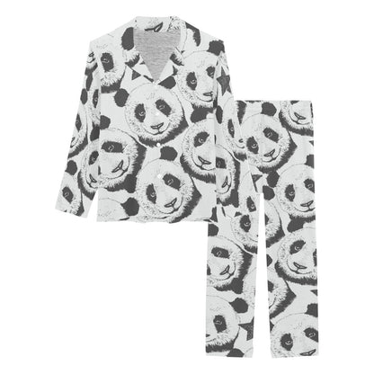 Panda Pattern Print Design A02 Women's Long Pajama Set