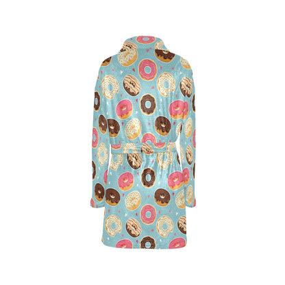 Donut Pattern Print Design DN04 Women's Fleece Robe