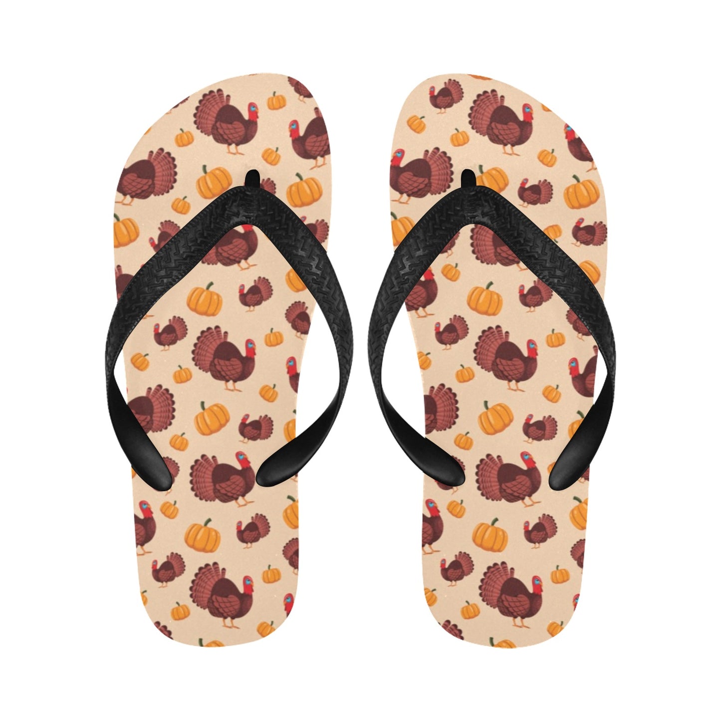 Thanksgiving Print Design LKS308 Flip Flops