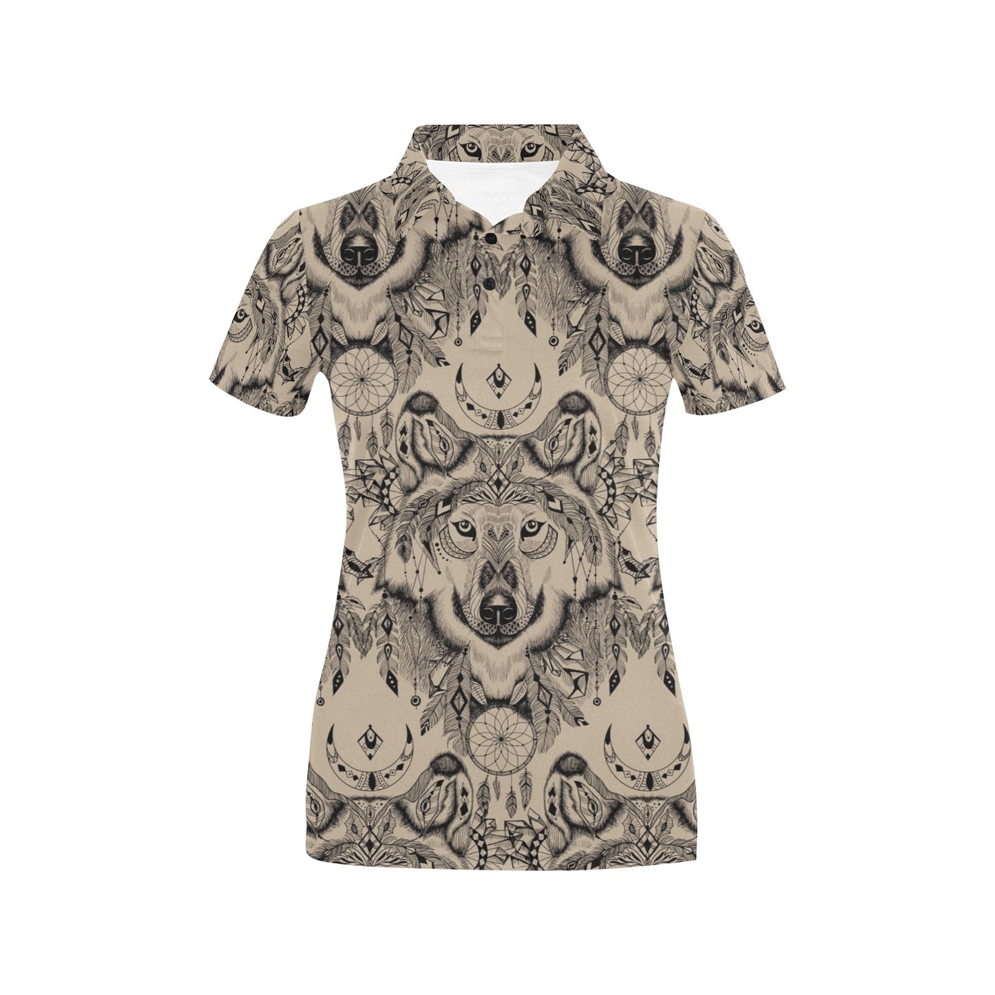Indian Boho Wolf Women's Polo Shirt