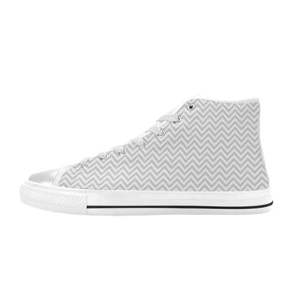 Chevron Print Design LKS401 Men's High Top Canvas Shoes