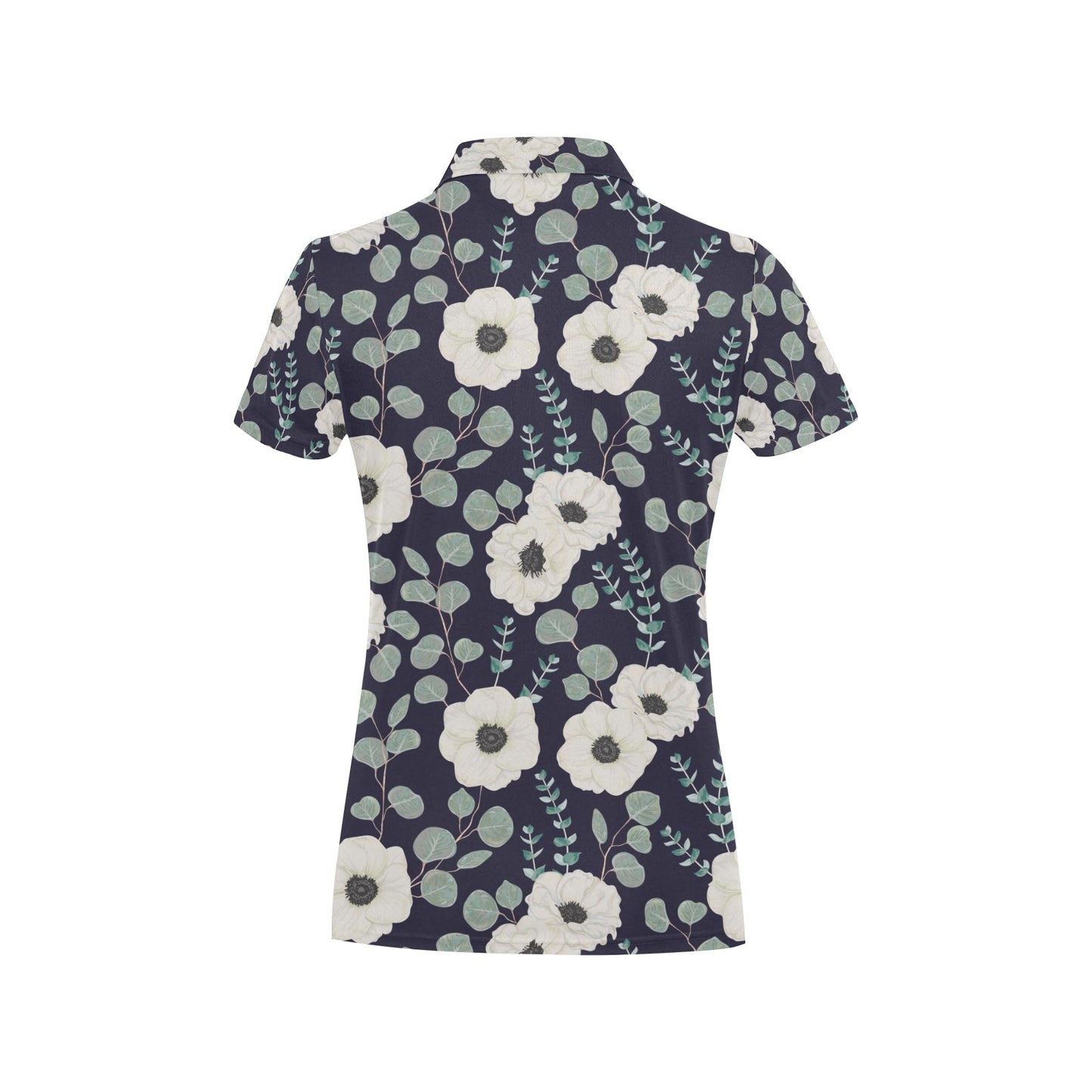Anemone Pattern Print Design AM01 Women's Polo Shirt