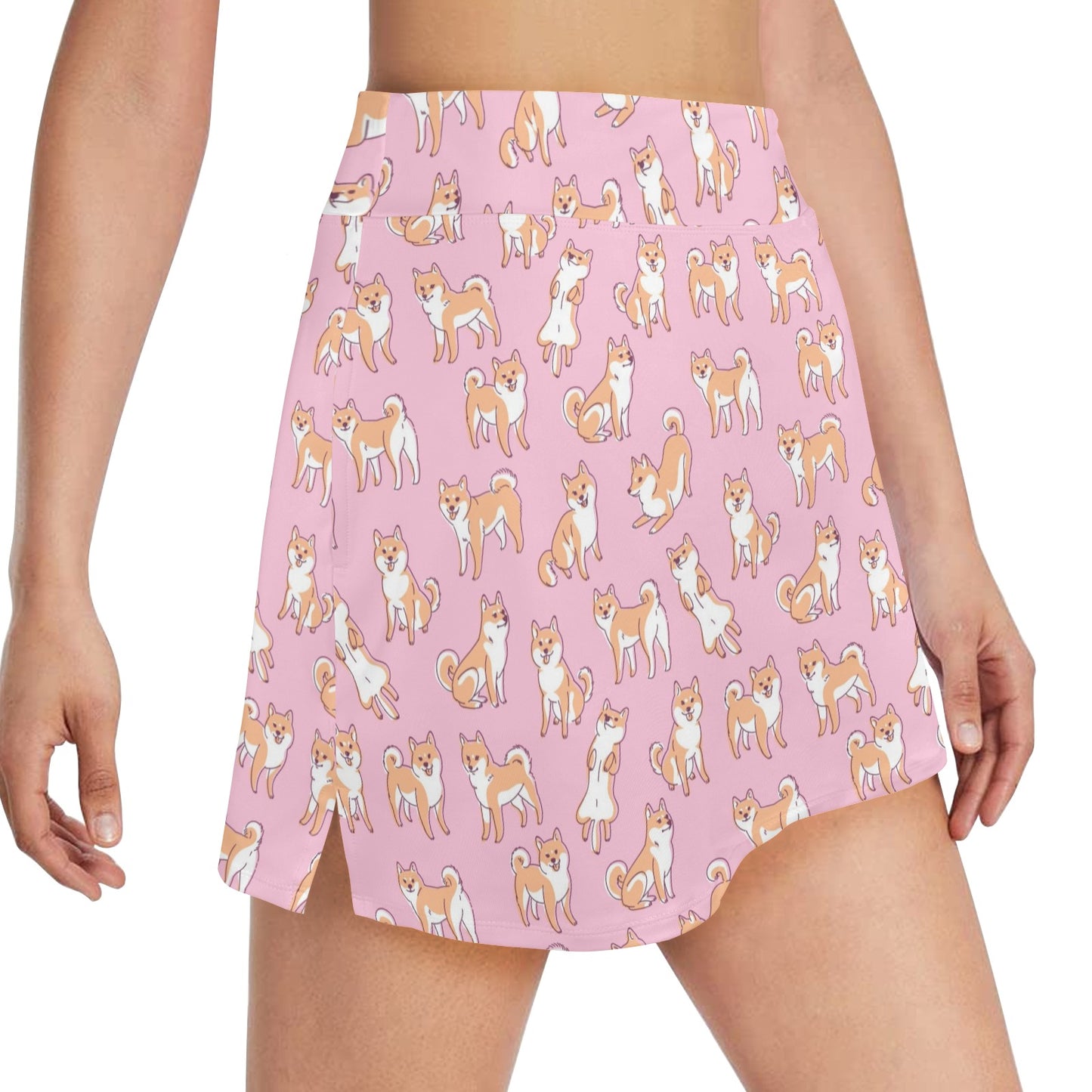 Shiba Inu Print Design LKS303 17" Golf & Pickleball Skort with Pockets