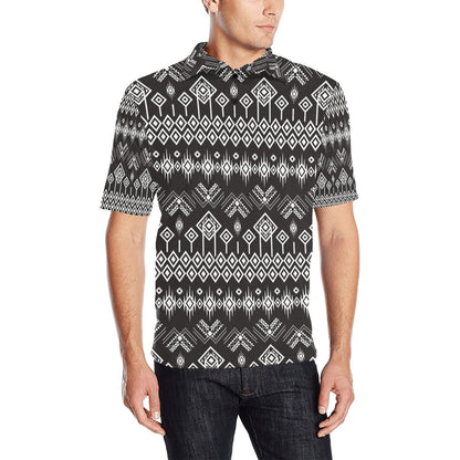 Tribal Pattern Print Design LKS304 Men Polo Shirt