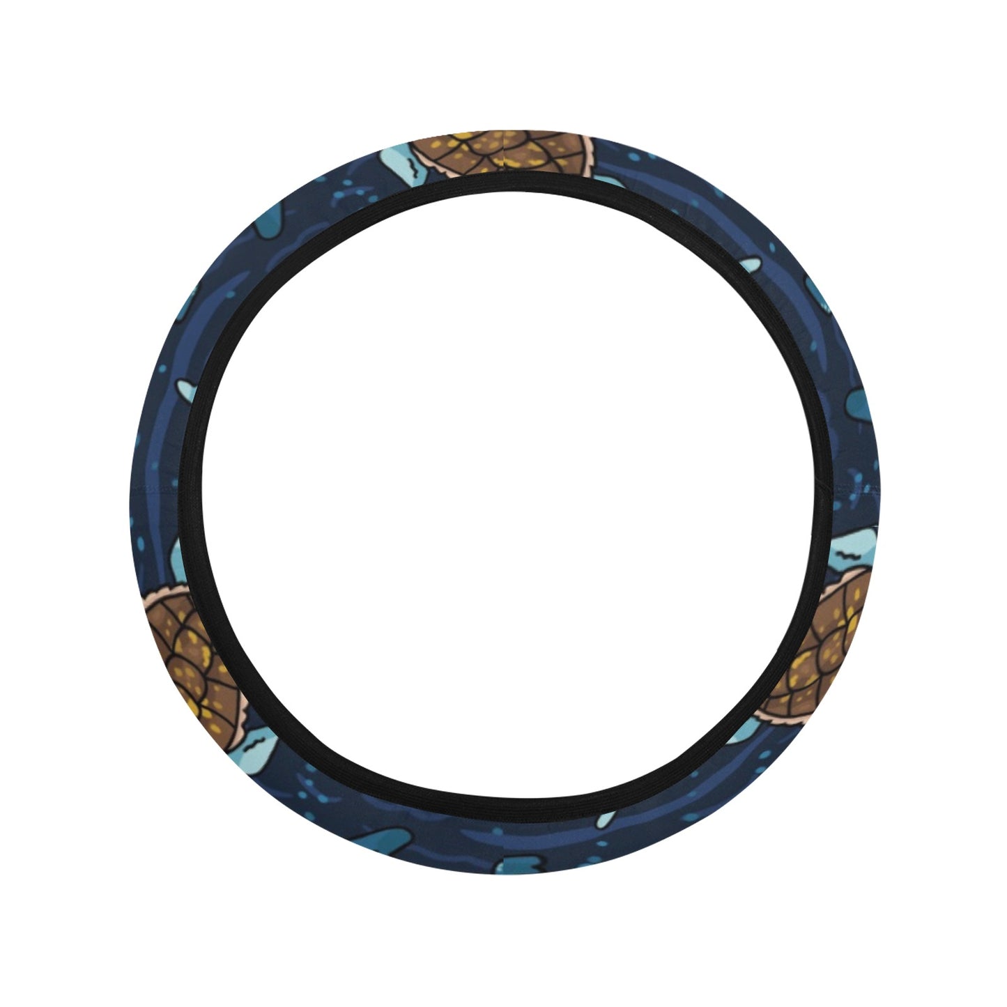 Sea Turtle Print Design LKS3011 Steering Wheel Cover with Elastic Edge