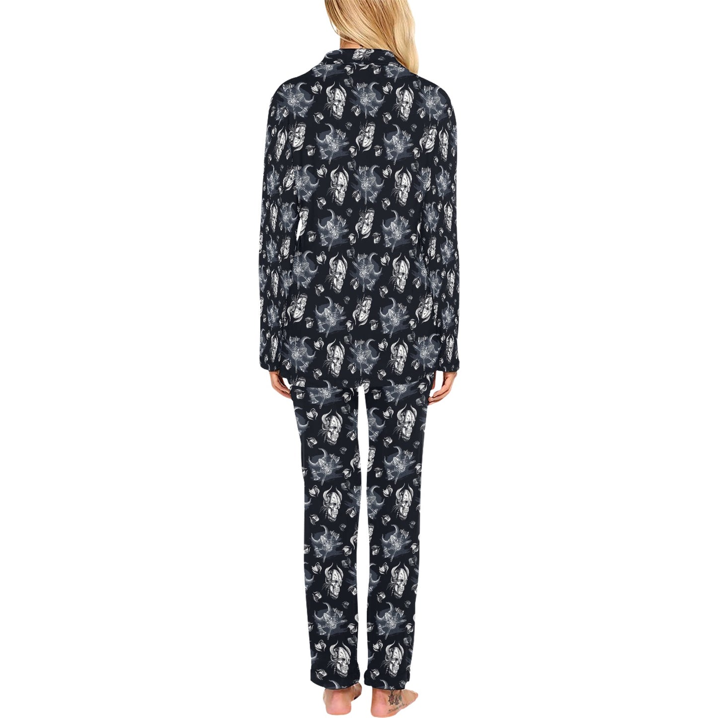 Vikings Print Design LKS304 Women's Long Pajama Set