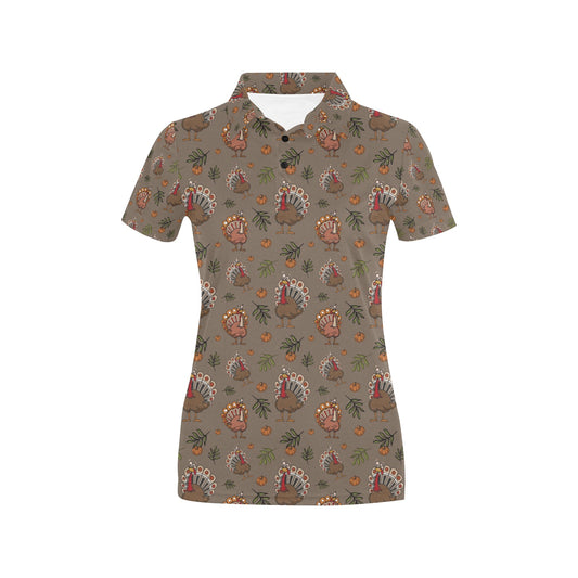 Thanksgiving Print Design LKS306 Women's Polo Shirt