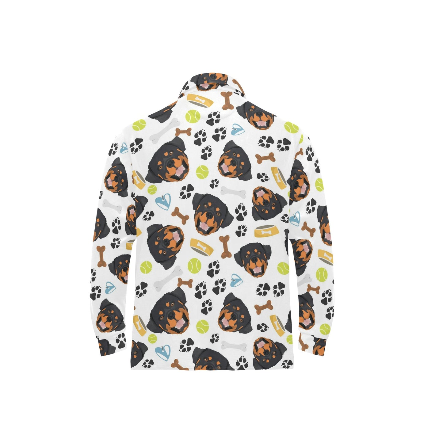 Rottweiler Pattern Print Design A04 Long Sleeve Polo Shirt For Men's