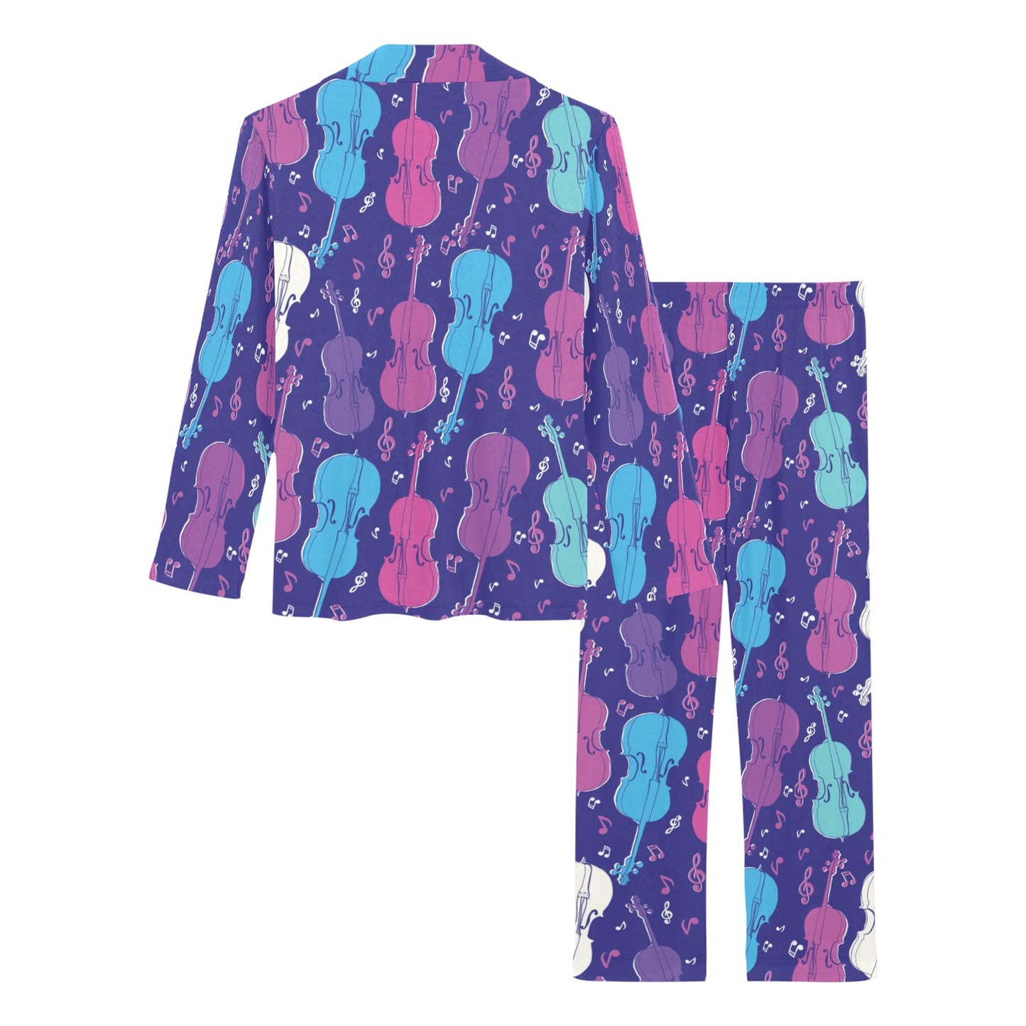 Cello Pattern Print Design 01 Women's Long Pajama Set