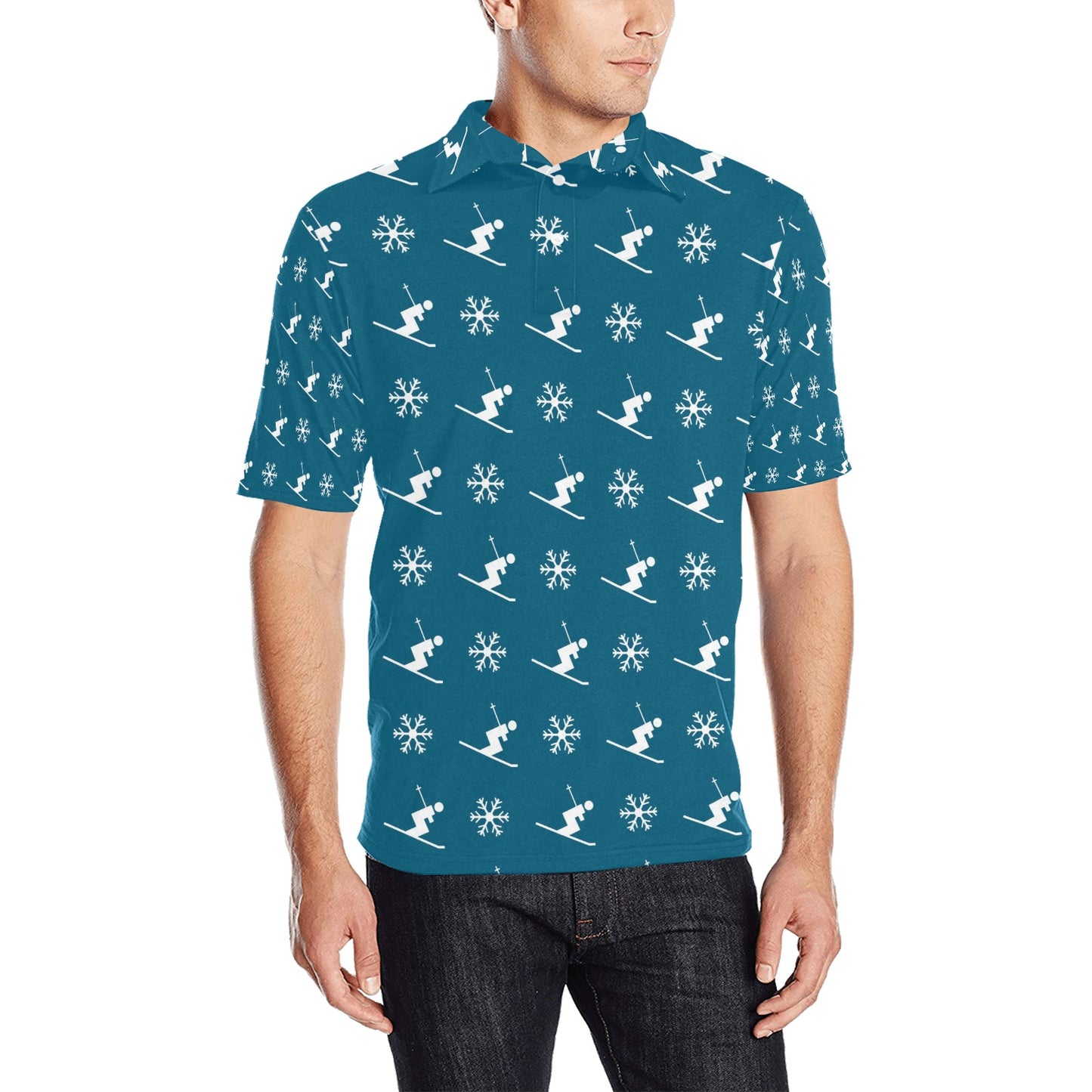 Ski Print Design LKS301 Men Polo Shirt