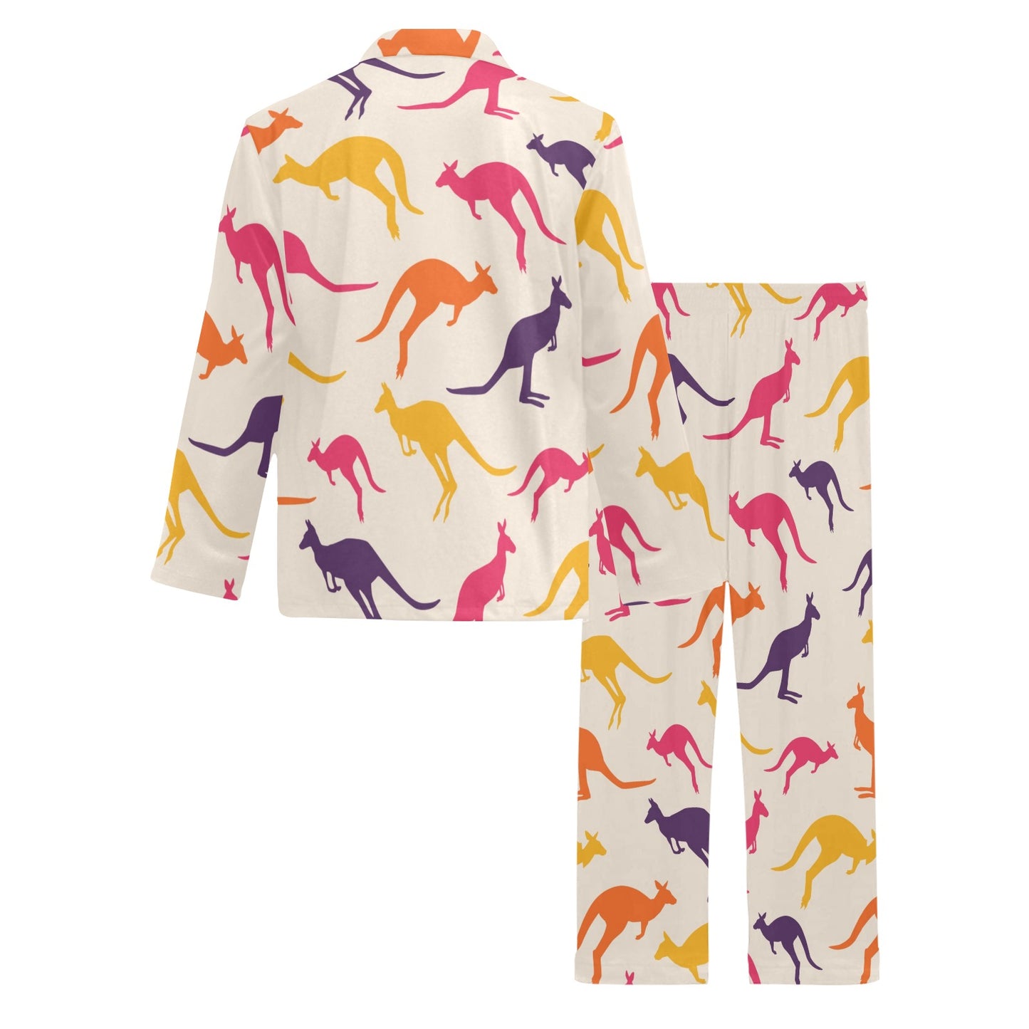 Kangaroos Pattern Print Design 01 Men's Long Pajama Set