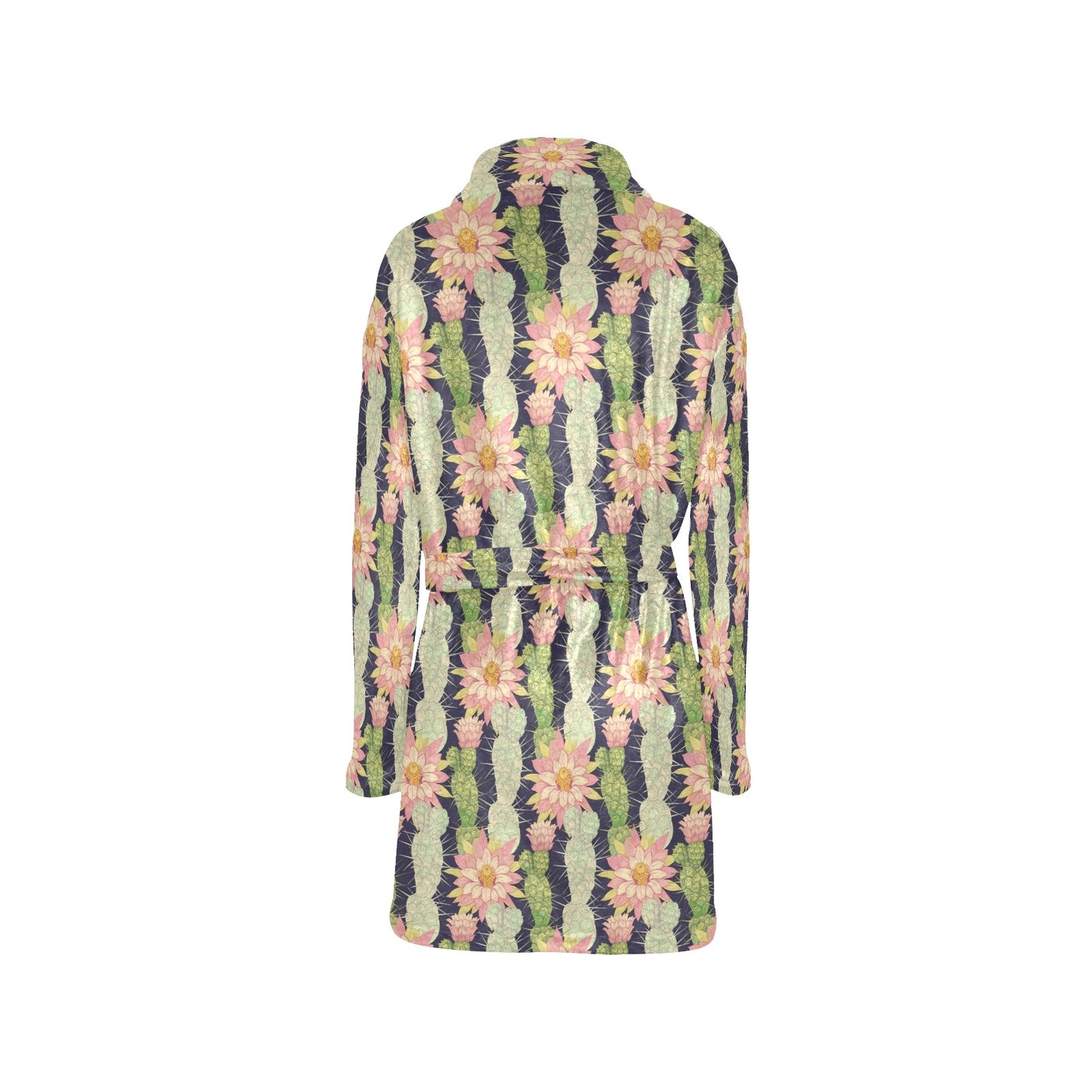 Cactus Pattern Print Design 01 Women's Fleece Robe