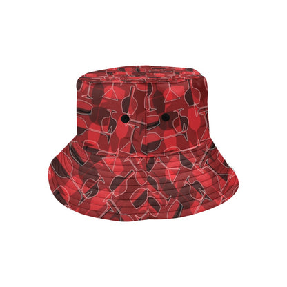 Wine Glass Print Design LKS301 Unisex Bucket Hat
