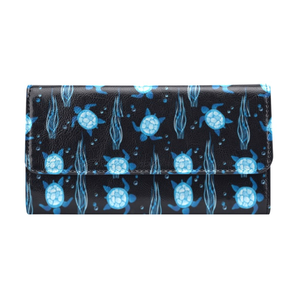 Sea Turtle Print Design LKS3013 Women's Trifold Wallet