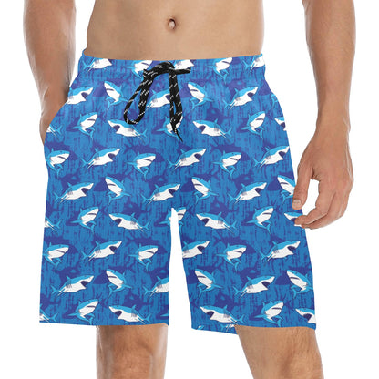 Shark Print Design LKS308 Men's Swim Trunks Beach Shorts